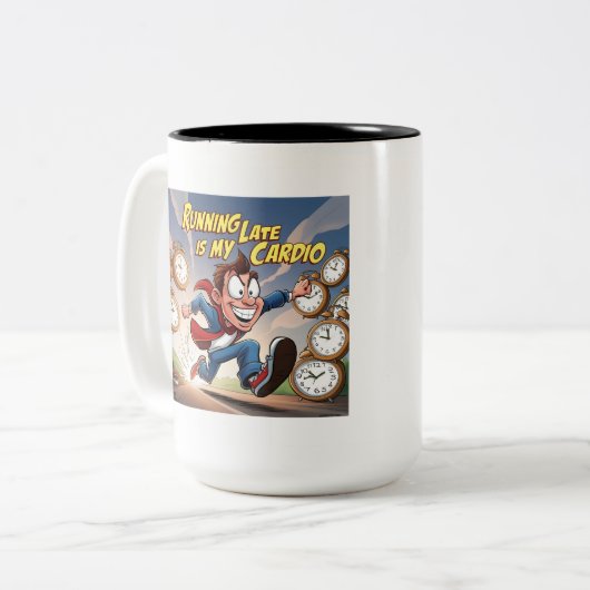 Late lopen is mijn hart tweekleurige koffiemok (Voorkant links)