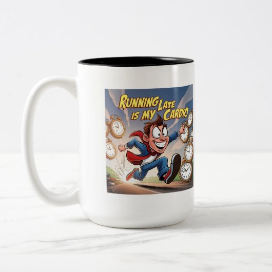 Late lopen is mijn hart tweekleurige koffiemok (Links)