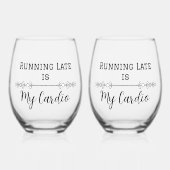 Late lopen is mijn hart wijnglas zonder voet (Voorkant)