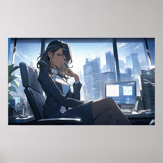 Late middag in mijn kantoor poster (Voorkant)