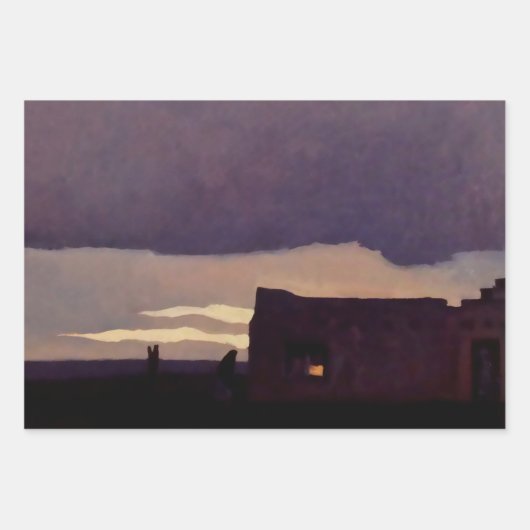 "Late Middag" Westerne kunst van Maynard Dixon Inpakpapier Vel (Voorkant 3)