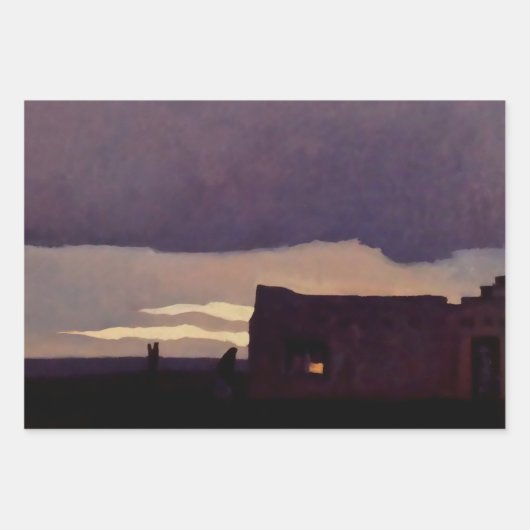 "Late Middag" Westerne kunst van Maynard Dixon Inpakpapier Vel (Voorkant 2)