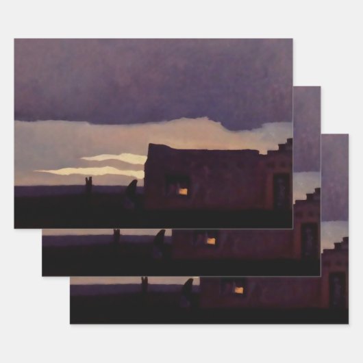 "Late Middag" Westerne kunst van Maynard Dixon Inpakpapier Vel (Set)