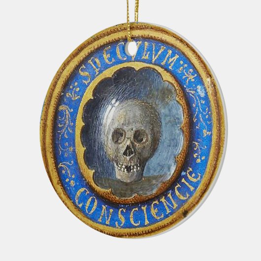 Late middeleeuwse manuscript schedel keramisch ornament (Links)