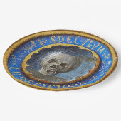 Late middeleeuwse manuscript schedel papieren bordje (Gekanteld)