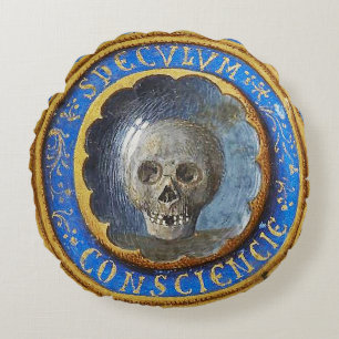 Late middeleeuwse manuscript schedel rond kussen