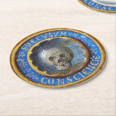 Late middeleeuwse manuscript schedel ronde kartonnen onderzetter (Gebogen)