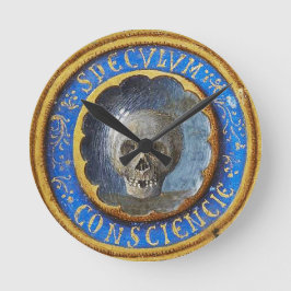 Late middeleeuwse manuscript schedel ronde klok