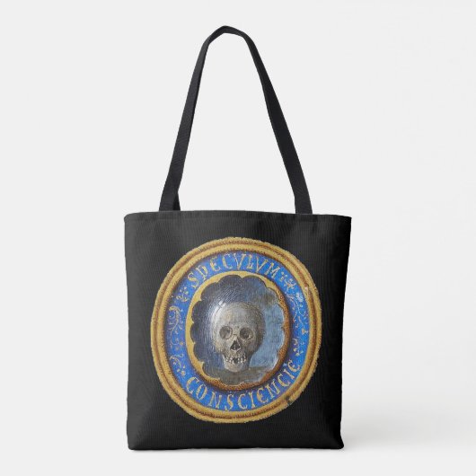 Late middeleeuwse manuscript schedel tote bag (Achterkant)