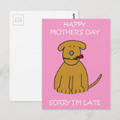 Late Moederdag Cartoon puppy Briefkaart (Voorkant / Achterkant)