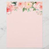 Late nacht diaper Baby shower game Peach Floral Flyer (Achterkant)