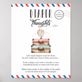 Late nacht diaper over Baby shower Poster