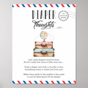 Late nacht diaper over Baby shower Poster