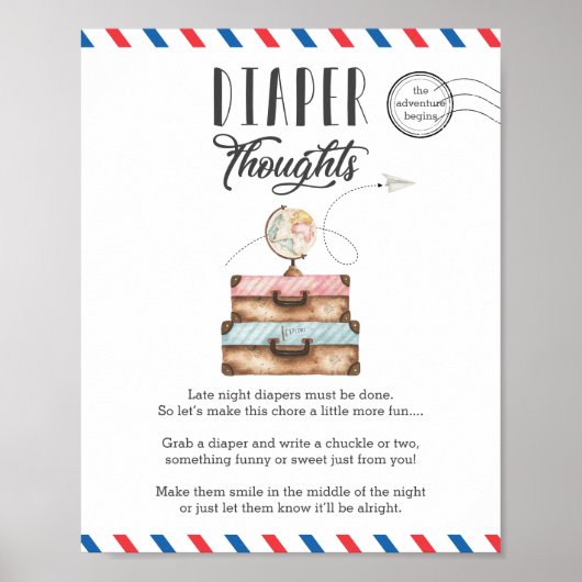 Late nacht diaper over Baby shower Poster (Voorkant)