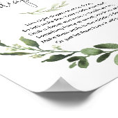 Late nacht diapers baby shower game greenery poster (Hoek)