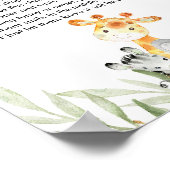 Late nacht diapers baby shower game safari animals poster (Hoek)