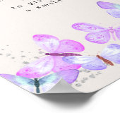 Late nacht diapers Butterfly Skies Baby shower Poster (Hoek)