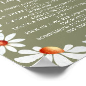 Late nacht diapers Daisies & Bumblebee Poster (Hoek)