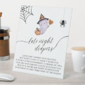 Late nacht Diapers Halloween Baby shower Reclamebord Met Voetstuk (Insitu)