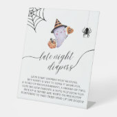 Late nacht Diapers Halloween Baby shower Reclamebord Met Voetstuk (Voorkant)