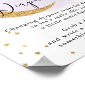 Late nacht Diapers Paars Gold Baby shower Game Poster (Hoek)