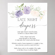 Late nacht Diapers Pastel Paars Baby shower