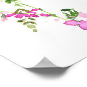 Late nacht diapers Roze Wilde Baby shower Poster (Hoek)