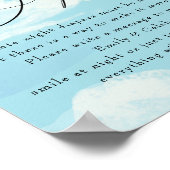 Late nacht Diapers Sky Clouds Blue Baby shower Poster (Hoek)