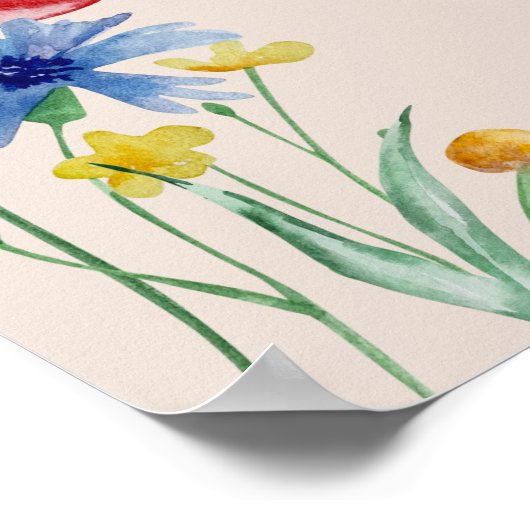 Late nacht Diapers Wildflower Baby shower Game Poster (Hoek)