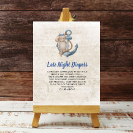 Late nacht luier nautische avontuur wacht poster