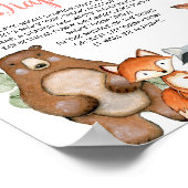 Late nachtduikers baby shower bos floraal poster (Hoek)