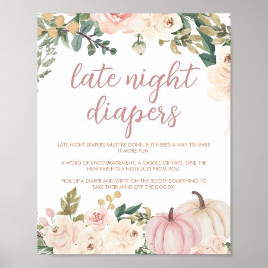 Late nachtduikers tekenen kleine pompoen Baby show Poster (Voorkant)