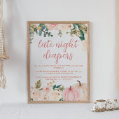 Late nachtduikers tekenen kleine pompoen Baby show Poster