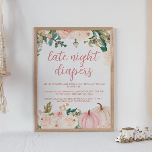 Late nachtduikers tekenen kleine pompoen Baby show Poster