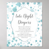 Late nachtkleppen blauw bord, stomme babyjongen poster (Voorkant)