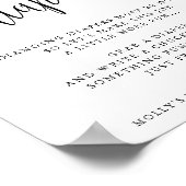 Late nachtkleppen, minimalistische kalligrafie-dou poster (Hoek)