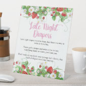 Late nachtluiers | Aardbei Berry Sweet Reclamebord Met Voetstuk (Insitu)