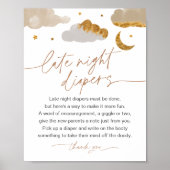 Late nachtluiers Twinkle Star-Baby shower Poster (Voorkant)