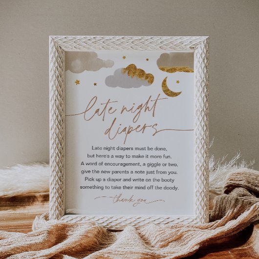 Late nachtluiers Twinkle Star-Baby shower Poster