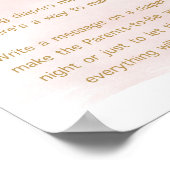 Late Nachtluiers Waterverf Blush & Gouden teken Poster (Hoek)