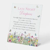 Late nachtluiers | Zomerbloemen Reclamebord Met Voetstuk (Voorkant)