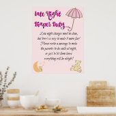Late nachts Baby shower voor laksrijdende duty Sig Poster (Keuken)