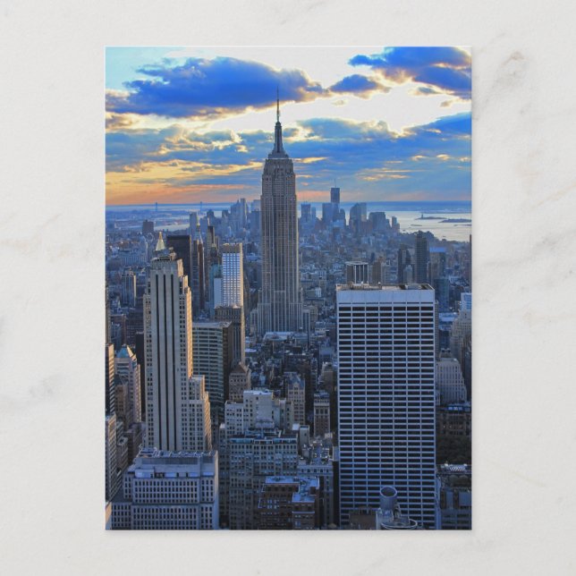Late namiddag NYC Skyline als zonsondergang Briefkaart (Voorkant)