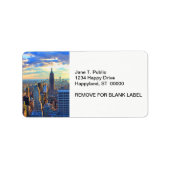 Late namiddag NYC Skyline als zonsondergang Etiket (Voorkant)