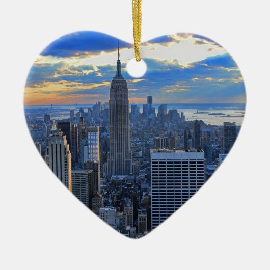 Late namiddag NYC Skyline als zonsondergang Keramisch Ornament (Voorkant)