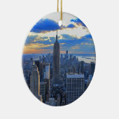 Late namiddag NYC Skyline als zonsondergang Keramisch Ornament (Rechts)