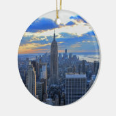 Late namiddag NYC Skyline als zonsondergang Keramisch Ornament (Links)