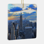 Late namiddag NYC Skyline als zonsondergang Keramisch Ornament (Rechts)