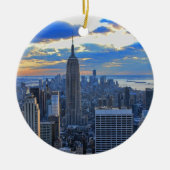 Late namiddag NYC Skyline als zonsondergang Keramisch Ornament (Voorkant)