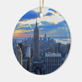 Late namiddag NYC Skyline als zonsondergang Keramisch Ornament (Links)